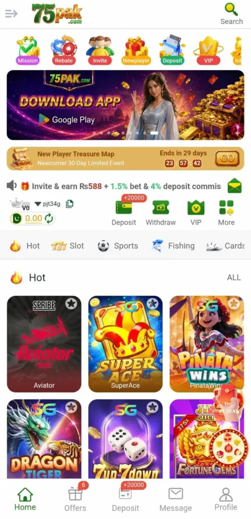 75pak game dashboard