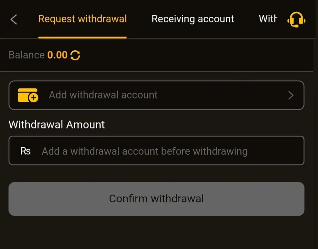 8555bet Game withdrawal screen