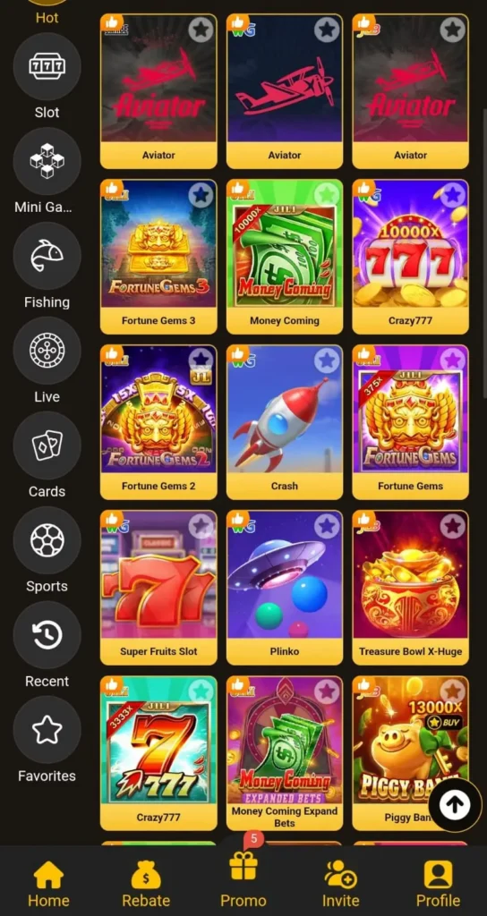 8555bet game dashboard screen