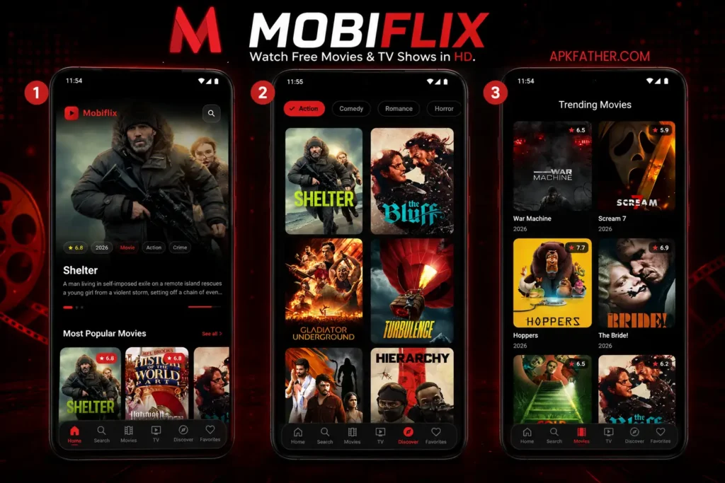 Mobiflix App Screenshots