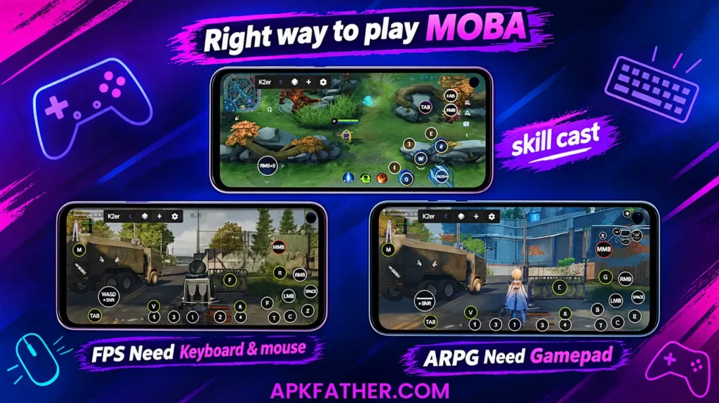 k2er apk mobile interface