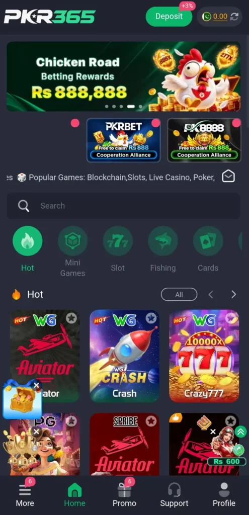 Pkr365 game dashboard