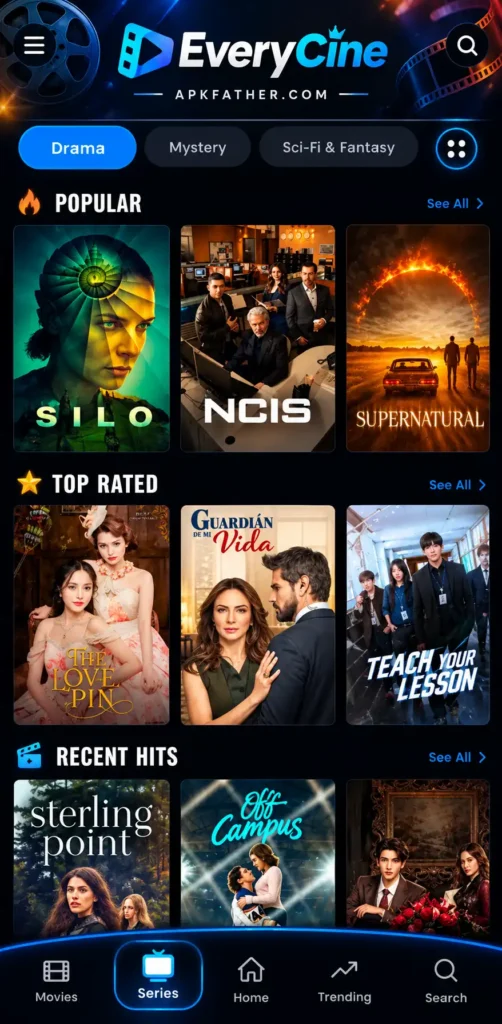 EveryCine Streaming App UI