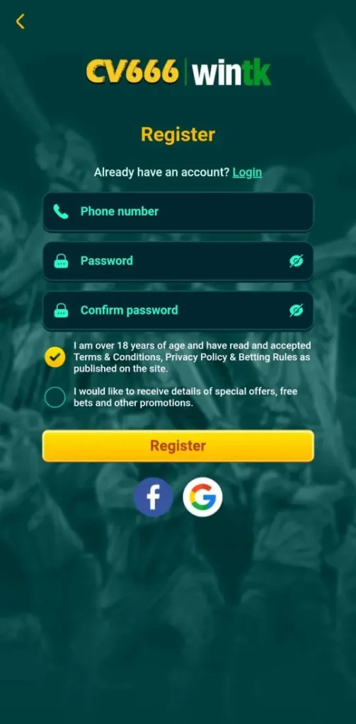 cv666 game registration